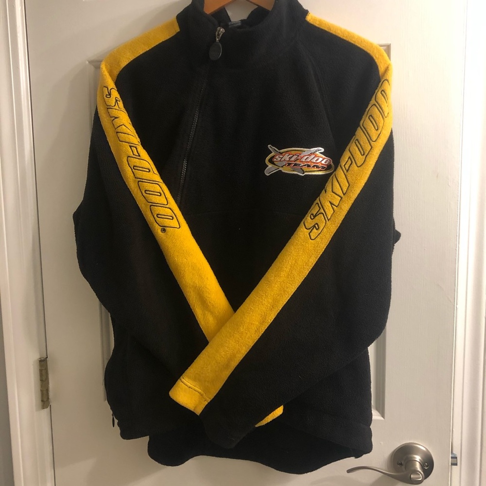Vintage Ski-Doo fleece pullover with angled zipper